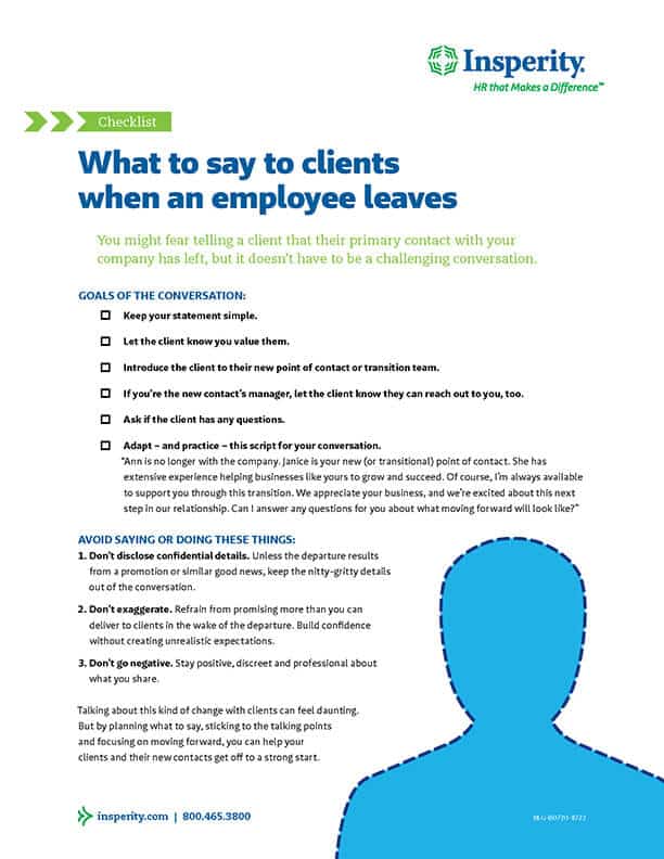 What to Tell Clients When an Employee Resigns